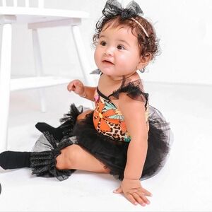 Posh Peanut Floral Tulle Baby Dress